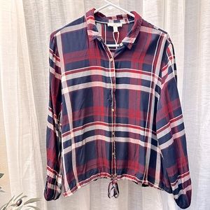 Como Vintage Flannel Blouse Size Large
